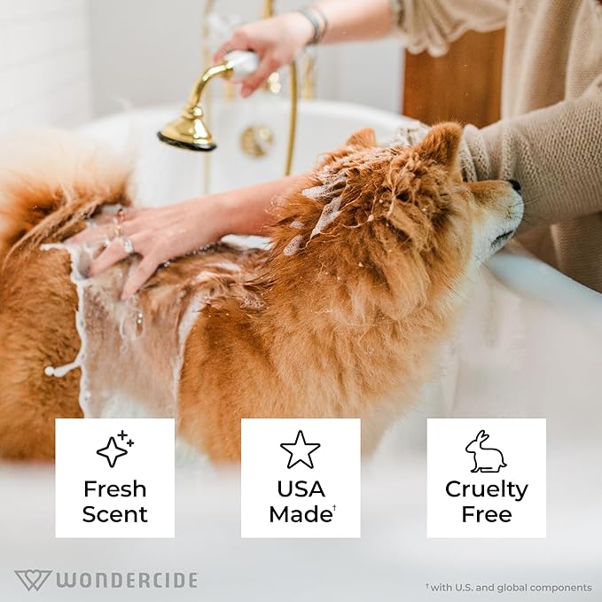 Wondercide - Flea & Tick Shampoo for Dogs and Cats - Flea and Tick Treatment with Natural Essential Oils - for Pets Over 4 Months - Powered by Plants - Lemongrass - 128 Fl oz