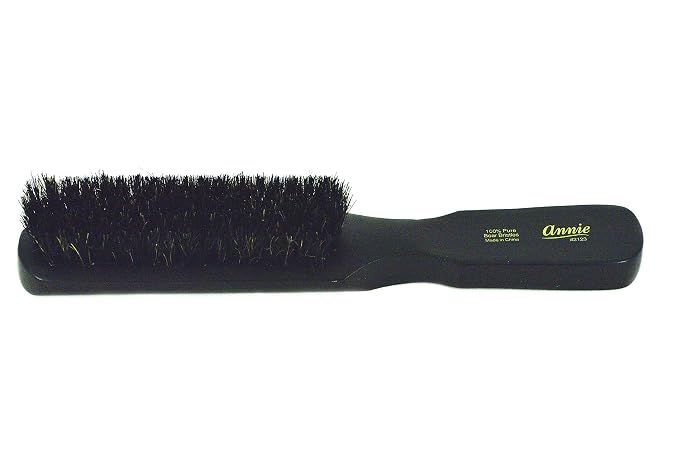 Annie Soft Mini Wave Brush #2123-100% Pure Boar Bristles, Reinforced Bristles, Black, Unisex, Wavy Hair