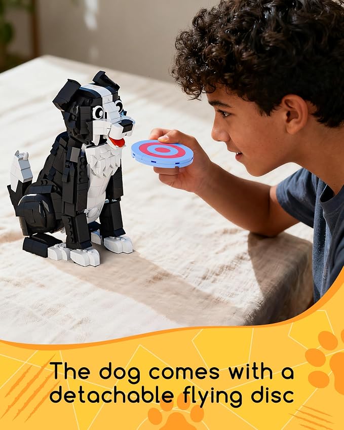 3-in-1 Tuxedo Cat Building Set, Build a Cat, Dog or Rabbit | Build & Rebuild 3 Cute Animal Designs from One Set, Building Toy for Cat Lovers and Animal Fans, Birthday Gift Ages 8+