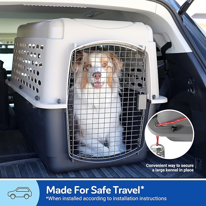 Petmate Vari Dog Kennel - Portable Dog Carriers & Crates for Large Dogs, Airline-Friendly, Durable Plastic, Pet Carrier For Home and Travel, 40 Inches, Taupe and Black