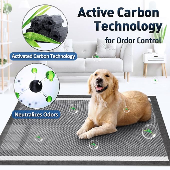 Gimars Upgrade Odor Control 4XL 36x36 Charcoal Pee Pads for Dogs - 9 Layers, Super Absorbent, Extra Large, Leak-Proof, Quick Dry, 45 Counts