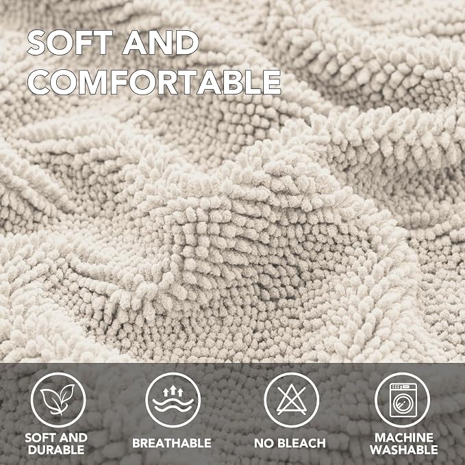 H.VERSAILTEX Non Slip Pet Couch Cover Chenille Dog Bed Protector Thick Soft Sofa Slipcover Pet Friendly Washable Couch Cushion Covers for Pets (40" x 50", Oatmeal)