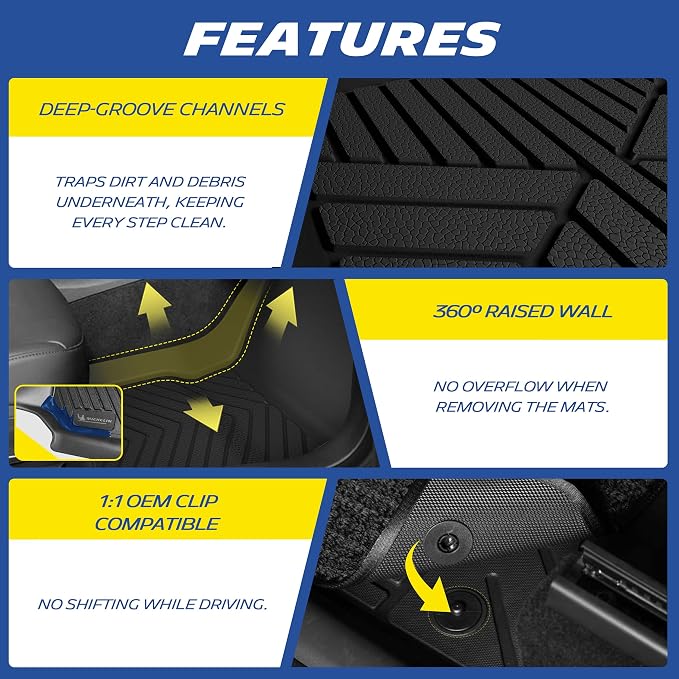 Michelin Vehicle Mats, Premier Series All-Weather TPE Custom Fit Liner for Honda Civic Coupe 2016-2020, Sedan/Type R 2016-2021, Hatchback 2017-2021, Insight 2019-2021 Floor Mats(3 Piece)