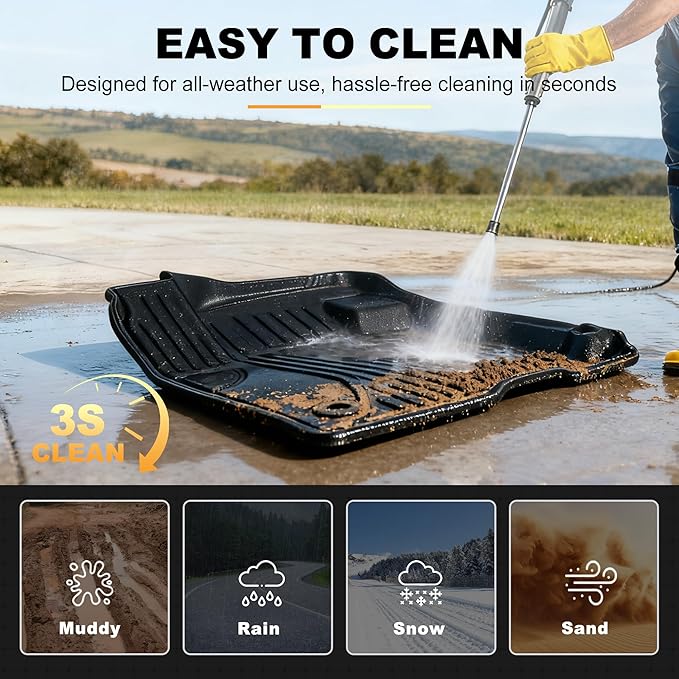AOMSAZTO Floor Mats for Ford Bronco Sport 2021 2022 2023 2024 2025 2026-1st & 2nd Row All Weather Protection Car Floor Liners Waterproof Mats