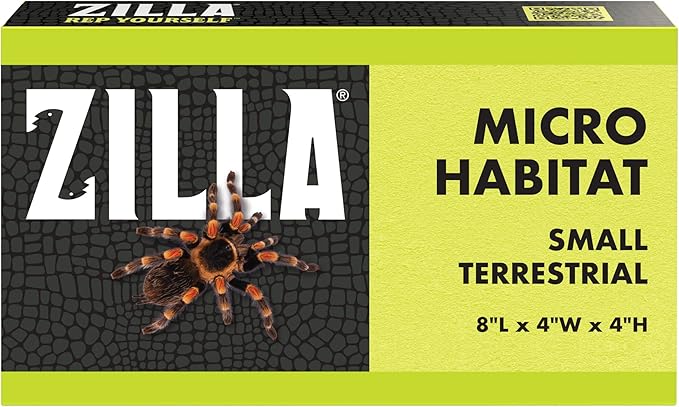 Zilla Micro Habitat Terrarium, Terrestrial, with Locking Latch, for Isopods, Spiders, Insects, Small