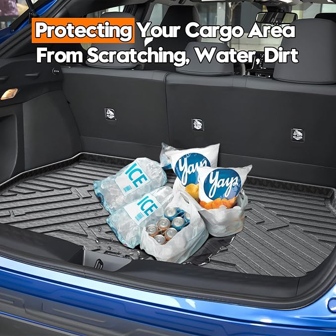 KUST Cargo Trunk Mat for 2018-2023 Toyota C-HR Accessories, Rear Cargo Liner All Weather Protection, TPE Rubber, Raised Edge