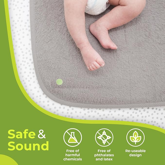 PeapodMats Bedwetting Waterproof Bed Mat, Reusable 3x3 Sand | Washable reusable bed mat for bedwetting, incontinence, kids, adults, pets, and mattress protection.