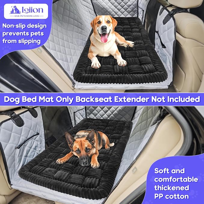 Dog Car Bed Mat Non-Slip Backseat Extender Dog Bed 56" x28.7" Black | Travel Bed for Dogs，Chew-Resistant, Easy Clean & Scratch-Proof, Comfort Design, Fits Trucks/Sedans/SUVs