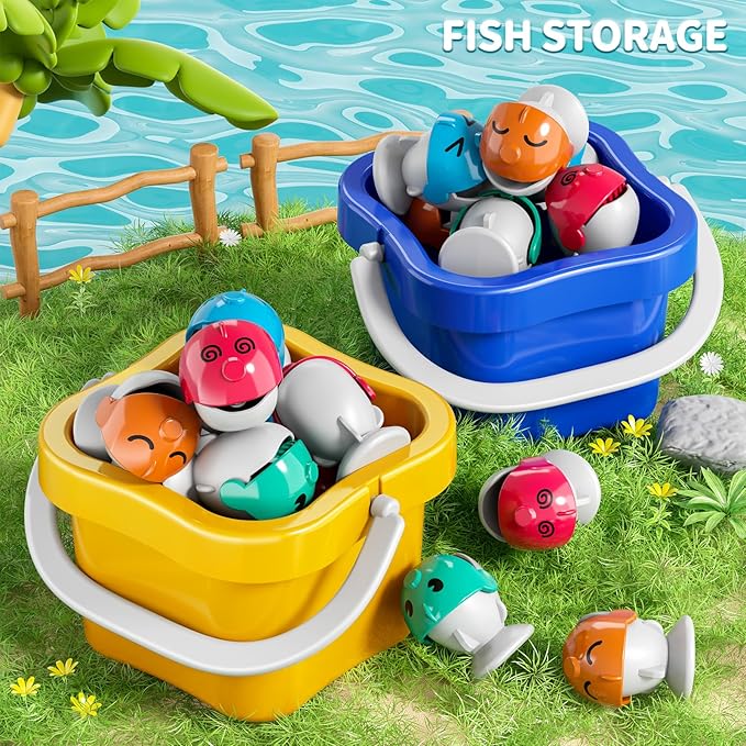 WATUDOU Magnetic Fishing Game for Kids Toddlers 3-5, 70 pcs Fishing Toys for Kids Toddlers 3-5, Fishing Table Toys Board Game Birthday Gifts for 3 4 5 6 7 8 Years Old Toddler Kid