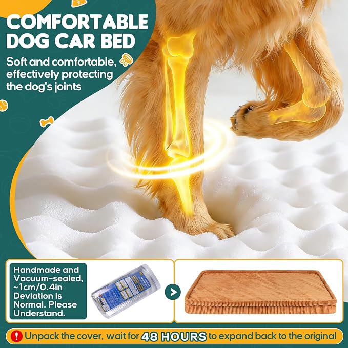 Loiion Dog Car Bed, Non-Slip Backseat Extender Pet Mat 56"x28.7"x2" | Removable, Washable Dog Bed With Waterproof Liner Protects Car Seats, Anti-Slip Travel Bed For Dogs