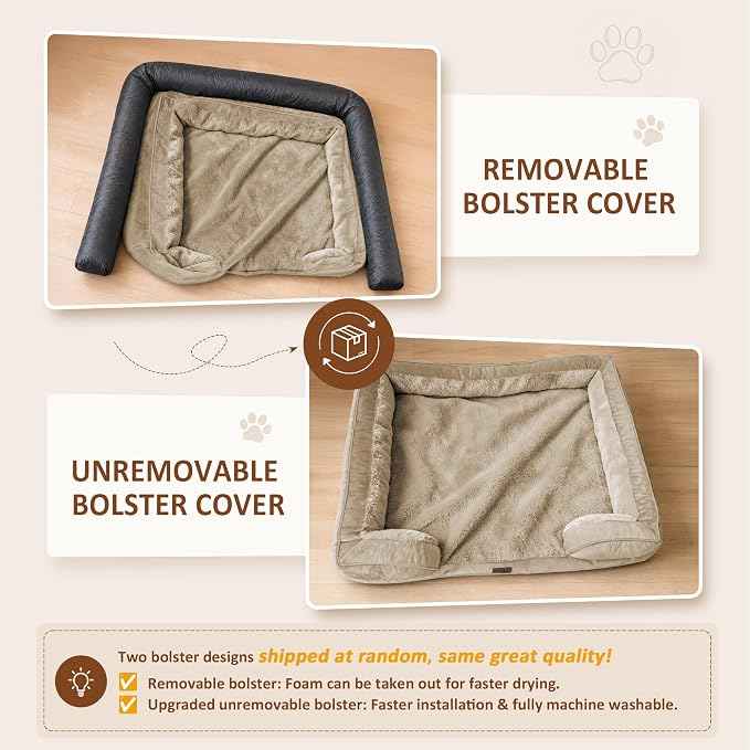 Comfort Expression Waterproof Orthopedic Dog Bed for Medium Size Dog | Supportive Egg Crate Foam Medium Pet Bed with Removable Bolsters, Dog Couch with Washable Cover & Non-Slip Bottom, 30x20 Inch