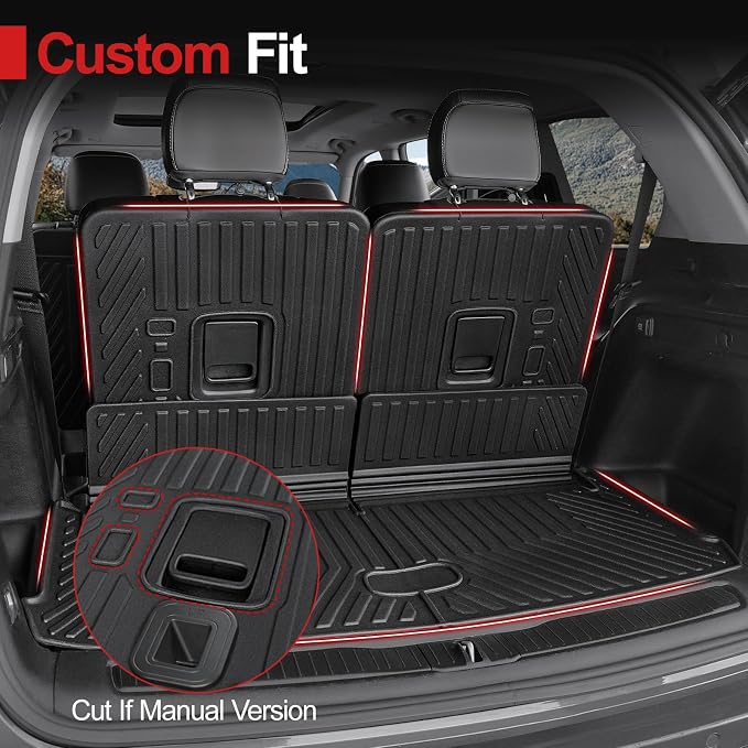 Cargo Mat for 2021-2025 2026 Jeep Grand Cherokee L, All Weather TPE Rear Cargo Liner Trunk Mat with 3rd Row Seatback Cover for Jeep Grand Cherokee L Accessories