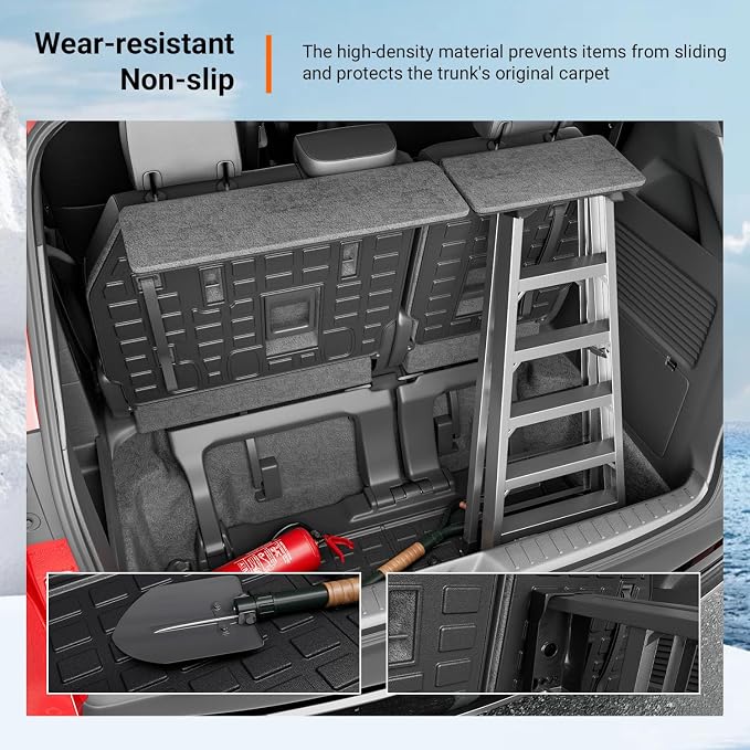 powoq 7&8 Seats Cargo Mat Compatible with 2021-2026 Toyota Sienna Trunk Mat Cargo Liner TPE Backrest Mat Trunk Liner Replacement for 2021-2026 Toyota Sienna Accessories (Trunk Mat+Backrest Mat)