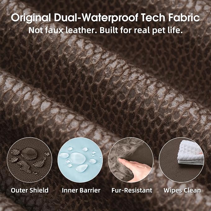 Gel Memory & High-Density Foam Orthopedic Dog Bed 28x19x6 Small | | Double Waterproof Cover | Machine Washable | Non-Slip Base | Fur-Resistant Tech Fabric