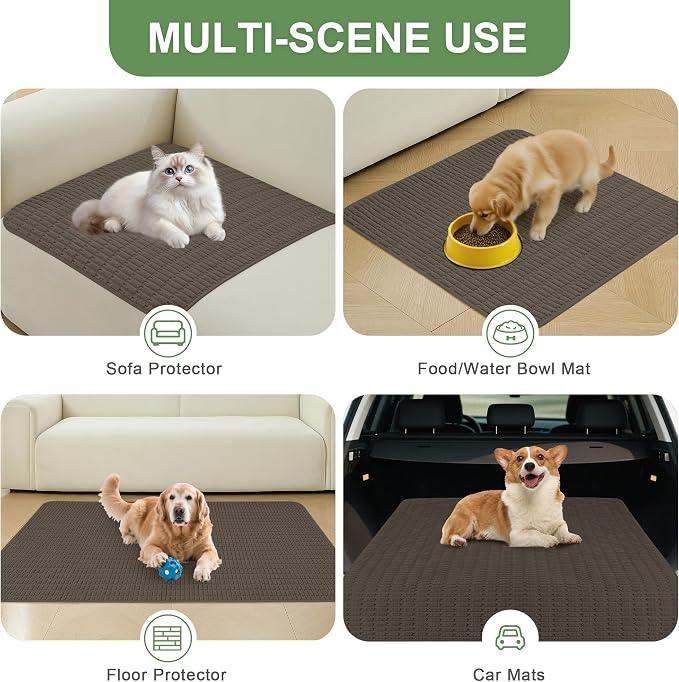 Washable Pee Pads for Dogs Puppy Pad, Coffee 60”x60” 1 Pack | High Absorbent Dog Pee Pad Leak Proof Cat Rugs, Reusable Non Slip Pet Mat, Wee Wee Pads for Training, Crate and Floor