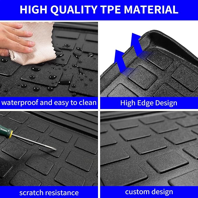 Rongtaod Cargo Mat Compatible with 2021-2025 2026 Kia Sorento Cargo Liner Trunk Mat TPE All Weather Back Seat Cover Protector 2024 Sorento Accessories (Trunk Mat with Backrest Mat)