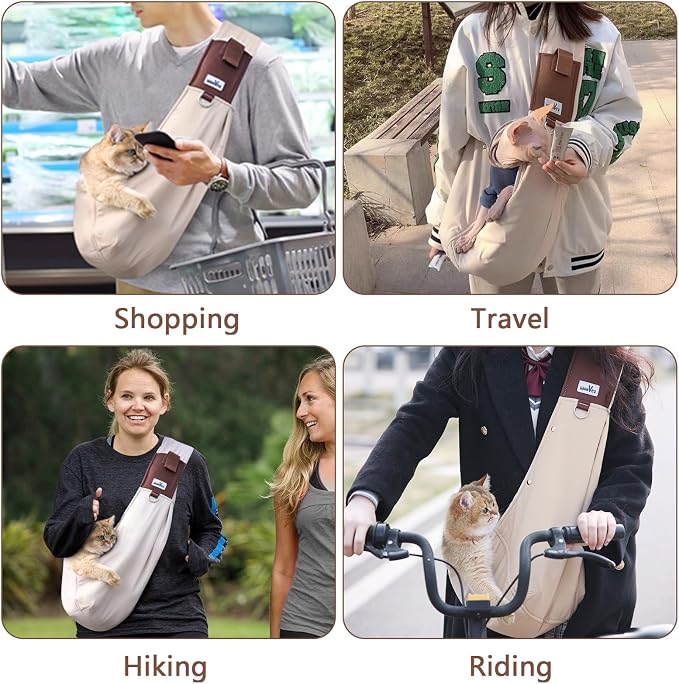 Wakytu Dog Sling Carrier for Small Dogs,Front Dog Carrier | with Adjustable Strap,Hands Free Pet Bag for Chest - Suitable for Puppy, Small Dogs, and Cats for Outdoor Travel,15 lbs