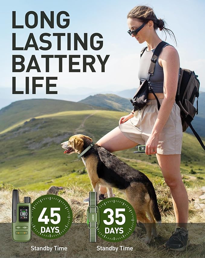 Jugbow Dog Training Collar - 4200FT Training Collar with Remote for 5-120lbs Large Medium Small Dogs, IPX8 Waterproof E Collar with 4 Training Modes, Security Lock, Rechargeable (Green)