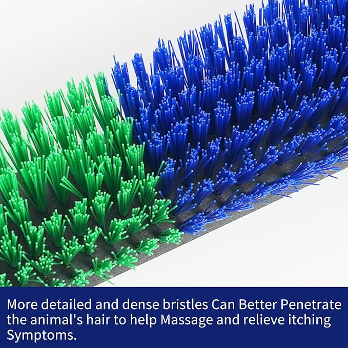 Livestock Scratch Brush With 24 Screws，Animal Back Scratching Brush for Cow,Cattle,Sheep, Horses,Pigs，Massage Grooming Tool(Green, 6pcs)