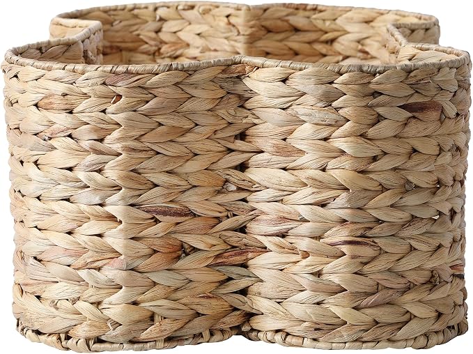 Loxley Toy Storage Bone Shaped Seagrass Pet Basket,Small 17.75-in Handwoven Storage Bin for Dog Toys & Accessories Durable Home Organizer Wipe Clean
