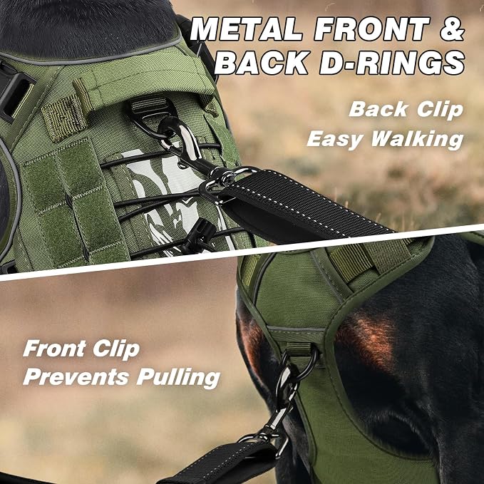WINGOIN Tactical Dog Harness for Medium Size Dogs,No Pull Dog Harnesses | Heavy Duty with Handle,Adjustable Reflective,Military K9 Pet Vest,for Pitbull Female Male,for Walking Training Hiking