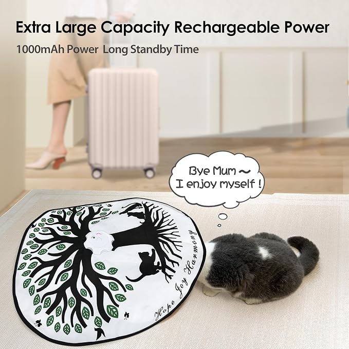 ORSDA Cat Toys for Indoor Cats 4 in 1 Interactive Automatic Cat Toys for Bored Indoor Adult Cats Kitten Toy Rechargeable 8 Hole Mice Whack-A-Mole, Hide and Seek, Moving Feather, 5PCS DIY Replacement