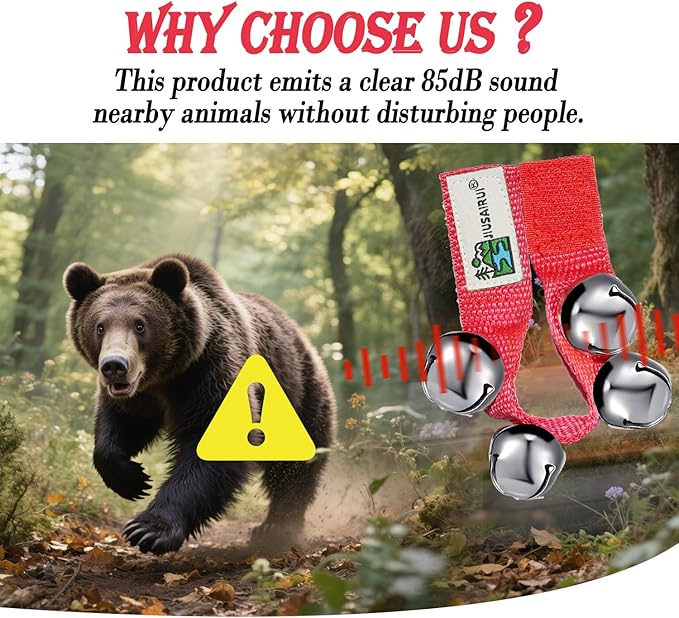 Outdoor Bear Bells for Hiking Safety: Bear Horn to Scare Bears Deterrent Devices for Dogs Biking Fishing Camping Climbing