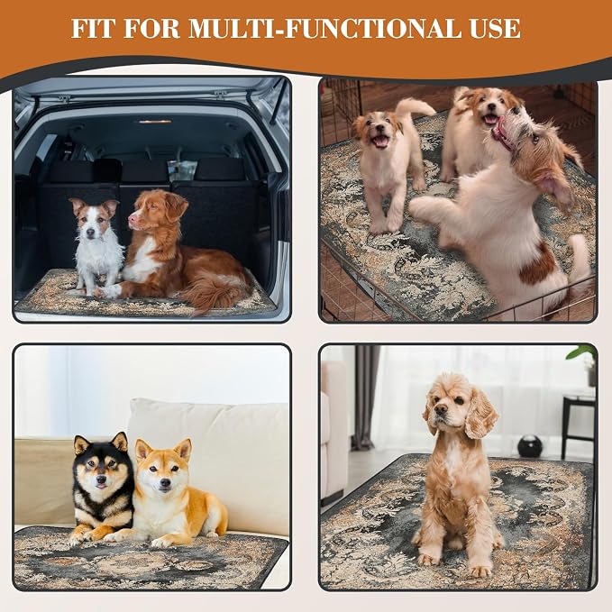 Washable Pee Pads for Dogs, Reusable Dog Training Pads. 54''x72'' Super Absorbent Dog Rugs, Non-Slip and Leakproof Washable Pee Mat for Dogs, Large Whelping Pads for Crates and Floors