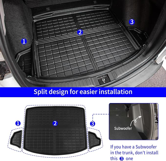 Rongtaod Floor Mats Compatible with 2017-2022 Honda CRV Cargo Mat Cargo Liner Trunk Mat Back Seat Cover Protector 2021 CR-V Accessories (Trunk Mats+Backrest Mats+Floor Mats)
