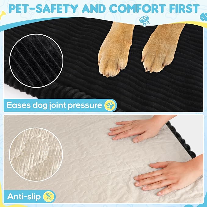 Loiion Dog Car Bed, Non-Slip Backseat Extender Pet Mat 50"x24.6"x4" | Removable, Washable Dog Bed With Waterproof Liner Protects Car Seats, Anti-Slip Travel Bed For Dogs