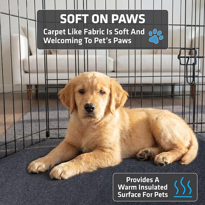 Drymate 2-Pack Jumbo Dog Playpen Mat (60x74), Absorbent, Waterproof, Slip-Resistant, Machine Washable, Reusable Puppy Pad for Training, Whelping, Housebreaking, Incontinence, Crate, Kennel (USA Made)