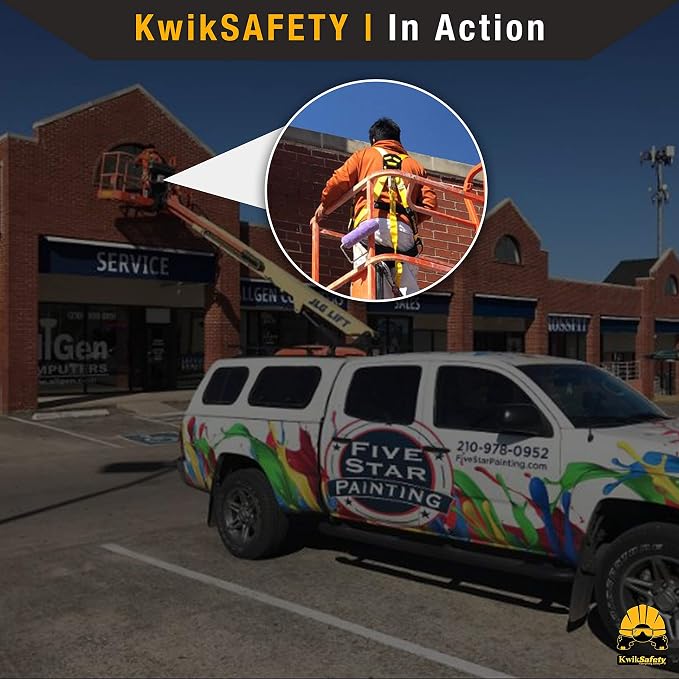 KwikSafety - Fall Protection Safety Harness - Construction & Roofing Fall Arrest Safety Harnesses - ANSI OSHA Compliant