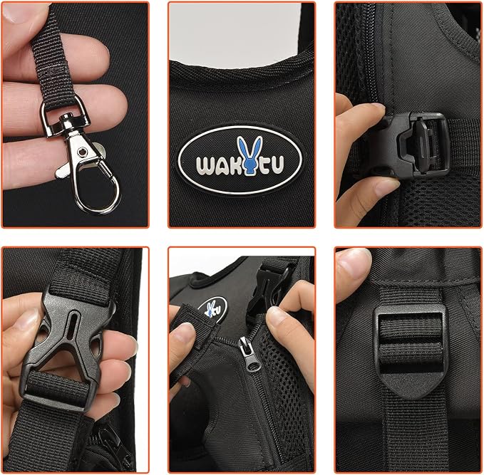Wakytu Dog Front Carrier Backpacks for Small Dogs, Legs Out Pet Carrier Sling Backpack with Adjustable Padded Ventilated Shoulder Straps, Easy-Fit for Traveling Hiking Camping, Medium