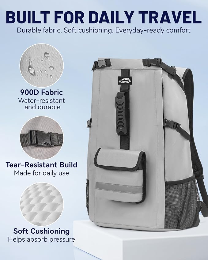 Dog Backpack Carrier for Small and Medium Dogs 4-Layer Safety Design (M) | Detachable Waist Bag with padded shoulder straps, breathable mesh and storage pockets for travel and hiking