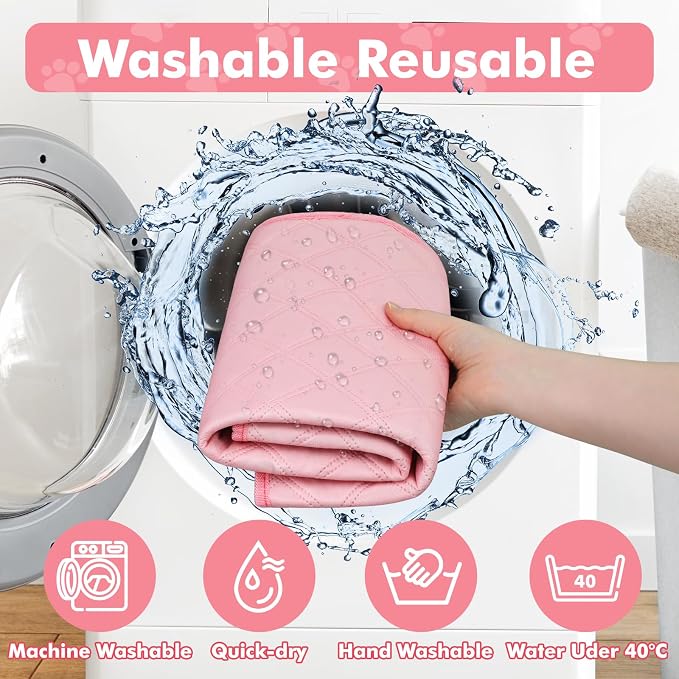 Persure Dog Cat Pet Playpen Puppy Crate Cage for Indoor Outdoor Travel | Nursing Rest Zone Recovering Pet Quarantine Room Portable Pop Up Easy to Set up lightweight (Pink with Pad, Large)