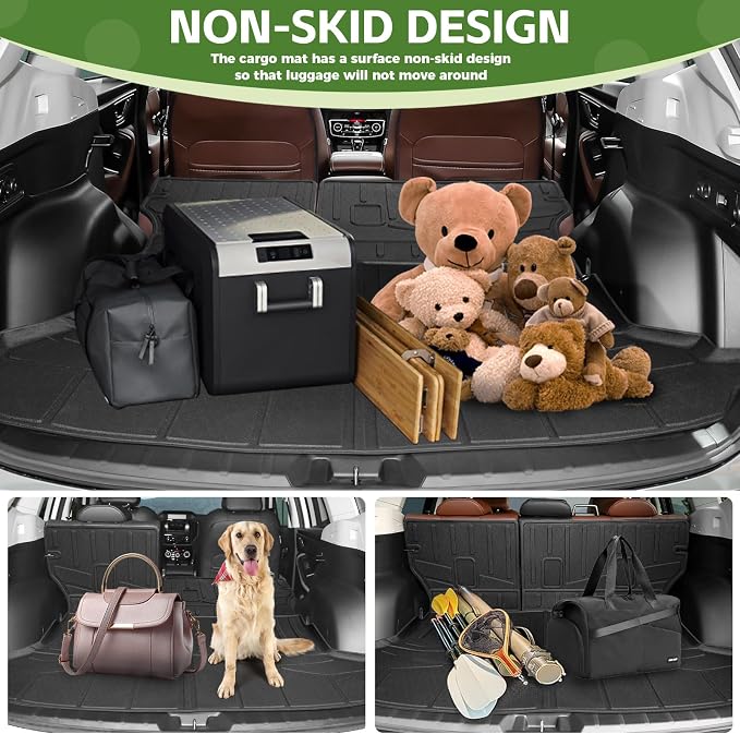 Cargo Liners for 2019-2024 Subaru Forester Without Subwoofer Trunk Mat with Seat Back Cover Accessories, All Weather Rear Cargo Mat Backrest Protector