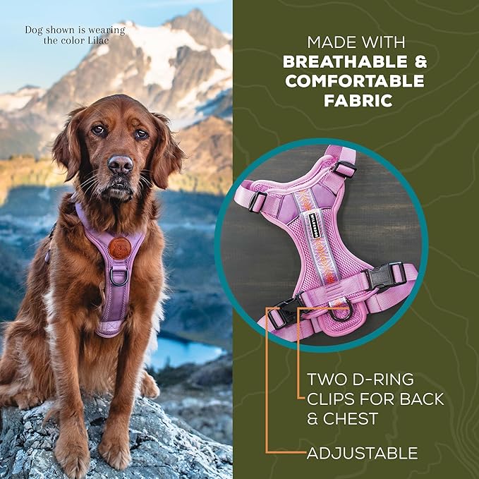 Wilderdog Lightweight Dog Harness with Reflective Straps - Medium - Olive