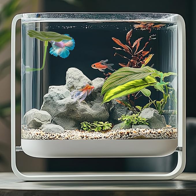 5Pcs Betta Hammock & Fish Toys Set, Betta Fish Tank Accessories Hammock Soft Aquarium Decor Plastic Plants with Suction Cups for Sleeping Resting Hiding Playing