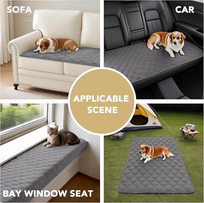H.VERSAILTEX Chenille Couch Cover for Dogs Washable Soft Fuzzy Loveseat Cover Sectional Sofa Cover Thick Pet Couch Cover Protector Non-Slip Dog Bed Cover(Light Grey, 28" x 67")