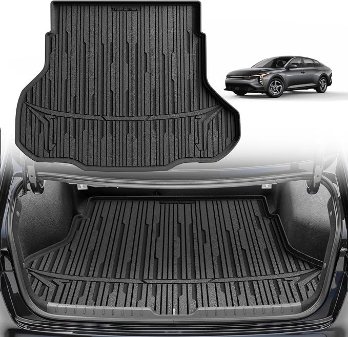 TripleAliners All Weather Trunk Mat Compatible with 2024-2025 2026 KIA K4 Sedan Accessories Cargo Mat Custom Fit TPE Full Coverage Protection Odorless Waterproof Cargo Liner