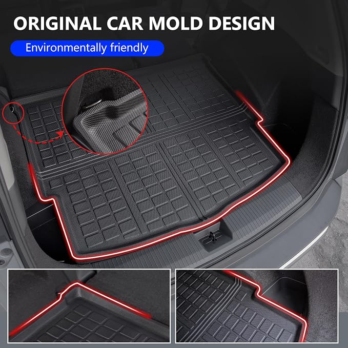 powoq Cargo Mat Compatible with 2021-2026 Nissan Rogue Trunk Mat Cargo Liner TPE Trunk Liner Replacement for 2021 2022 2023 2024 2025 2026 Nissan Rogue Accessories(No Sport Model)