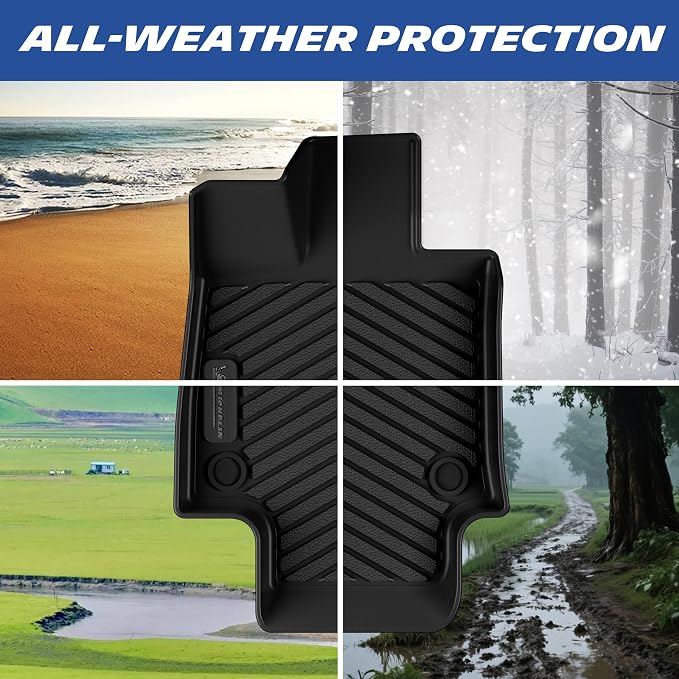 Michelin Vehicle Mats, Premier Series All-Weather TPE Custom Fit Liner for Toyota RAV4 Gas 2019-2025 Floor Mats B (3 Piece)