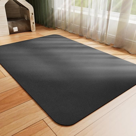 HotLive Dog Food Mat - Absorbent Cat Mat for Food and Water, No Stains Pet Feeding Bowl Mat, Easy to Clean Pet Placemats, Quick Dry Dog Water Dispenser Mat for Messy Drinkers | Black 24"x 36"
