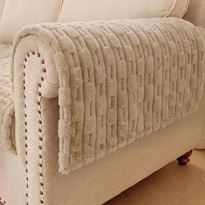 FUANGUI Waterproof Armrest Couch Cover for Dogs, Washable Backrest Cover | Soft Recliner Chair Protector, Cat Dog Armchair Armrest Cover Non-Slip Couch Covers Sofa Pet Friendly