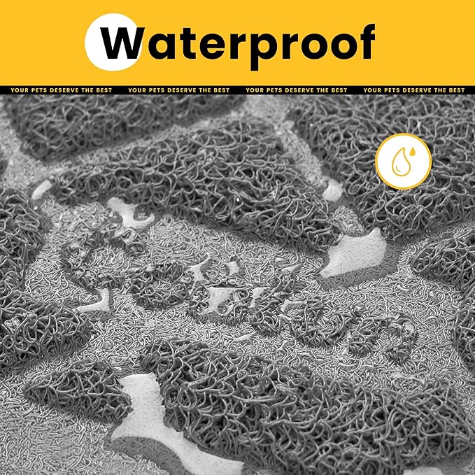 Conlun Cat Litter Mat Litter Trapping Mat, 47" x 35" Premium Durable PVC Grid Mesh with Scatter Control, Non-slip, Less Waste Cat Litter Box Mat, Soft on Kitty’s Paws, Urine Waterproof