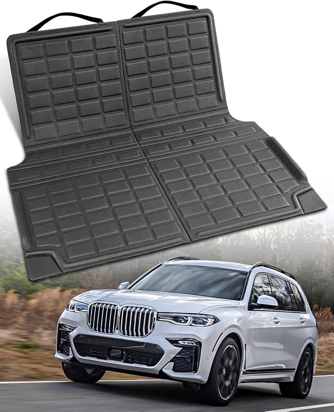 All Weather Cargo Liner for BMW X7 2026 2025 2024 2023 2022 2021 2020 2019 (G07) Rear Trunk Mat, Custom-Fit Behind 3rd Row Cargo Mat Waterproof XPE SUV Boot Accessories