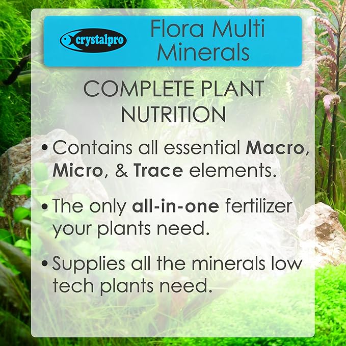 Flora Multi Minerals Aquarium Plant Fertilizer - All in One Aquarium Fertilizer for Fast Growing Healthy Plants - Plant Food for Root and Leaf Development (16.9 Fl Oz)