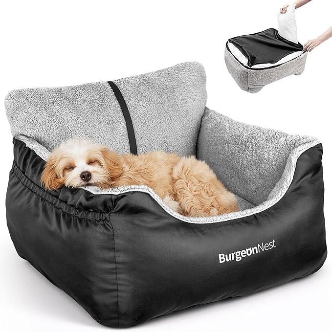 Dog Car Seat for Small Dogs & Cats Under 25 lbs,Black