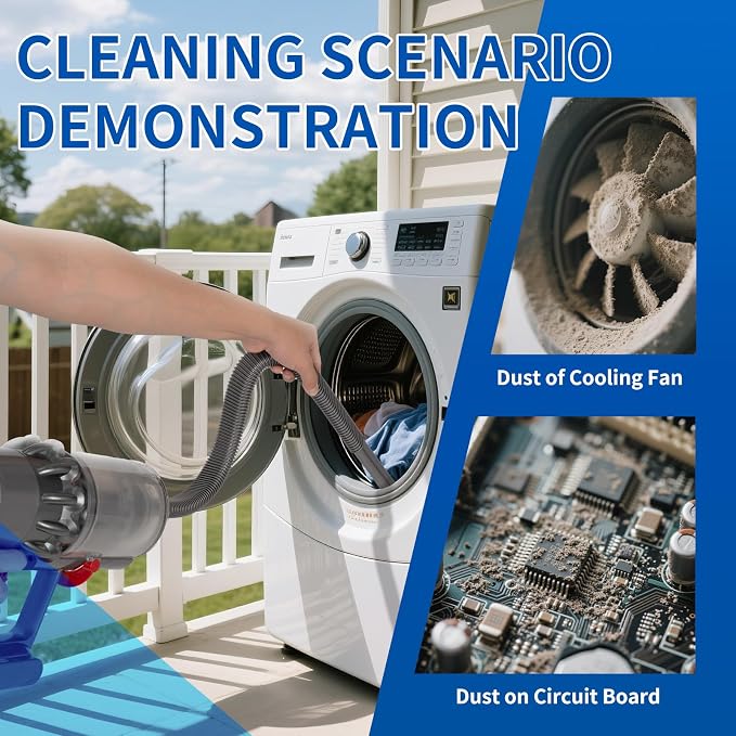 Vacuum Attachment Kit Compatible with Dyson V7 V8 V10 V11 V15 Cleaner | Flexible Extension Hose Mattress Tool Stiff Brush Soft Bristle and Flexible Crevice Tool for Home Cleaning