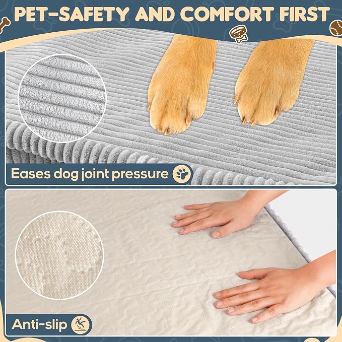 Loiion Dog Car Bed, Non-Slip Backseat Extender Pet Mat 56"x28.7"x2" | Removable, Washable Dog Bed With Waterproof Liner Protects Car Seats, Anti-Slip Travel Bed For Dogs
